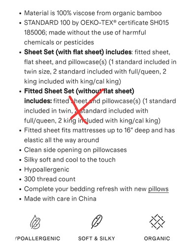 ¡Sábanas de carbón de bambú orgánico Quince con 2 fundas de almohada! Talla Queen (566)(LEER) - Imagen 4 de 11