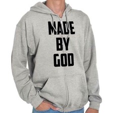 Christian Faith Made By God Jesus Christ Sweatshirt Zip Up Hoodie Men Women