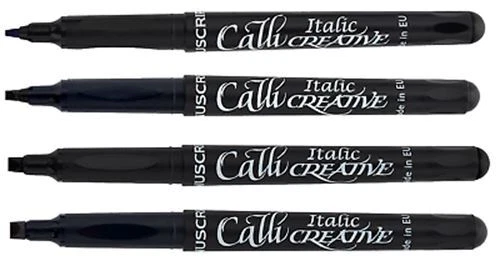 Callicreative Manuscript Italic Calligraphy Black Fine Medium Broad Pen Set