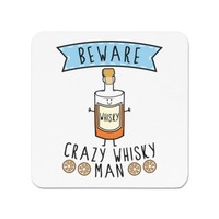 Beware VerrüCkte Whiskey Mann KüHlschrankmagnet - Lustiger Witz Drunk