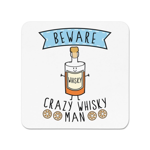 Beware VerrüCkte Whiskey Mann KüHlschrankmagnet - Lustiger Witz Drunk-image