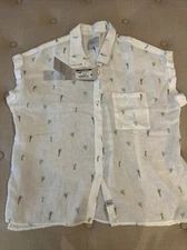 Rails, Whitney, White, Water, Color, Cactus Shirt, Large PTP 22