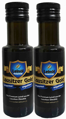 Leinöl Premium Kaltgepresst – Lausitzer Gold, 4 X 500 Ml, Ungefiltert