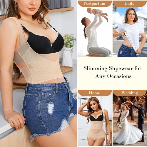 Women Tummy Control Shapewear Bodysuit Hi-waist Butt Lifter Open Bust Slimming - Picture 12 of 23