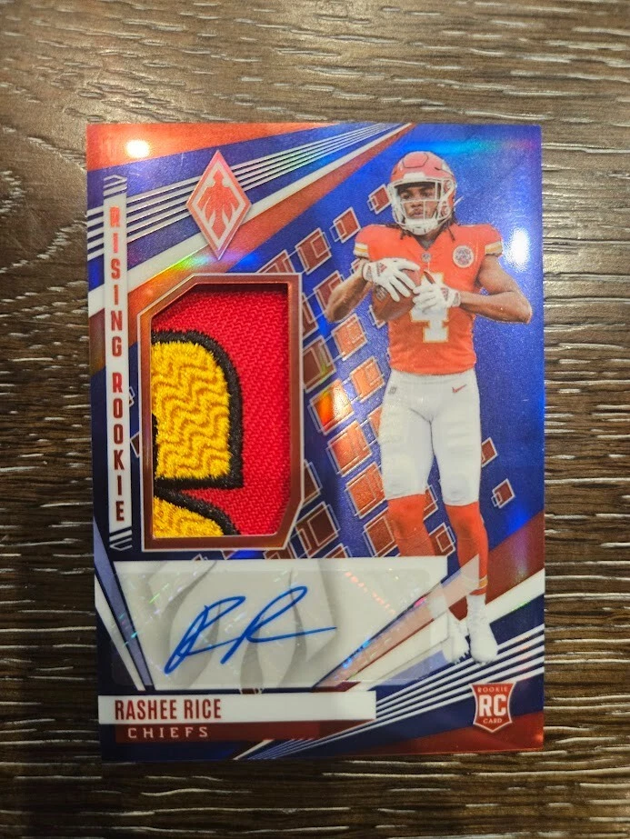 🔥2023 Phoenix RASHEE RICE Rookie Auto RC RPA 8/10 AMAZING 3 Color Patch CHIEFS - Image 4 of 4