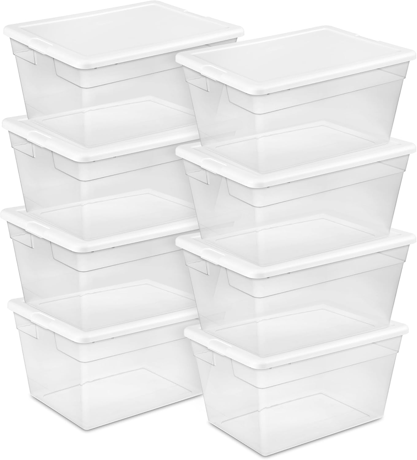 56 Qt Stackable Plastic Storage Bin with Lid for Organization