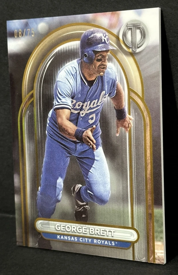 2024 Topps Tribute MLB Kansas City Royals HOF George Brett Gold /75 - Image 3 of 4