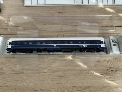 Wagon-lit Roco HO 44841 - TEN DB - Époque 4 - Bleu Toit Gris - Neuf