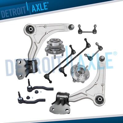 Front Wheel Bearing & Hub +Control Arm + Sway Bar + Tie rod for 2013-2020 Fusion
