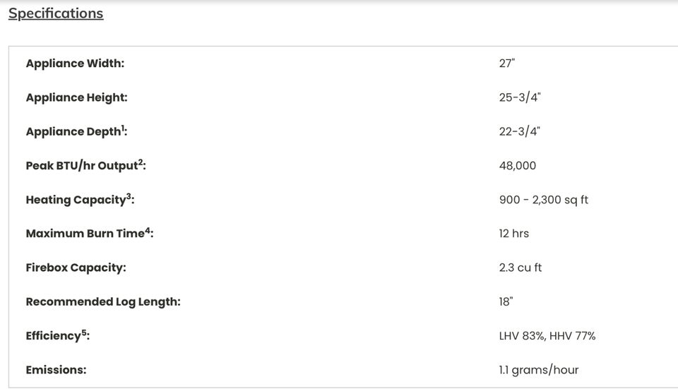 Vermont Castings Encore Wood Stove, Classic Black, Transition Doors