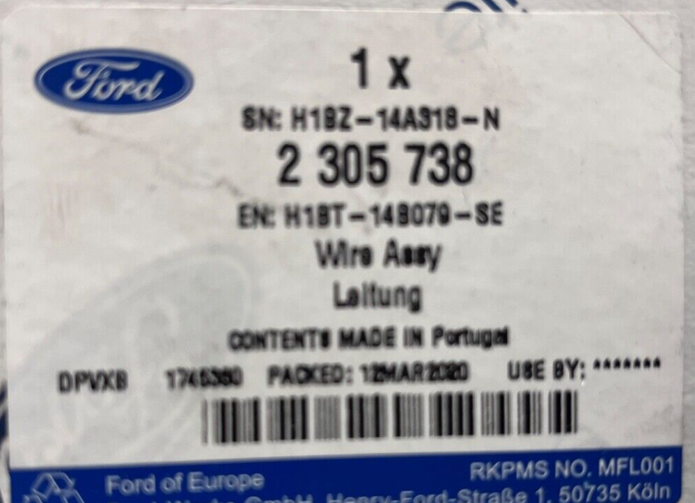 Genuine Ford Fiesta CE1 2017+ Voice Pass Through Wire Assembly 