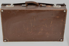 Alter Lederkoffer Koffer um 1920 kleiner Reisekoffer antik Kernleder dunkelbraun
