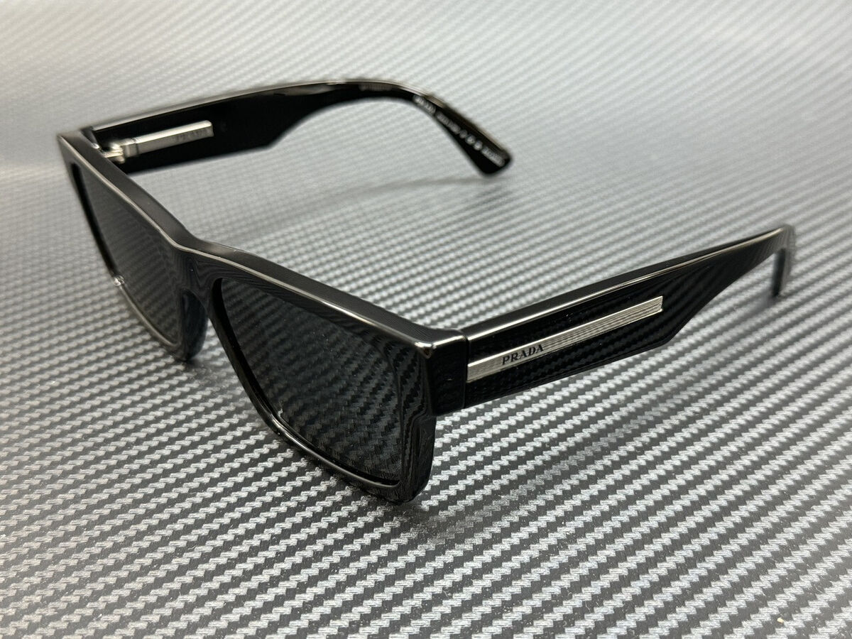 PRADA PR 25ZS 1AB08G Black Polarized Men's 56 mm Sunglasses PRADA PR 25ZS 1AB08G Black Polarized Men's 56 mm Sunglasses
