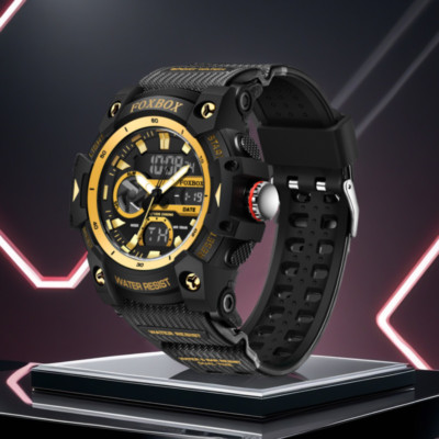 Men Big Dial Watch Quartz Digital Analog LED Waterproof Sport  Diver Wristwatch