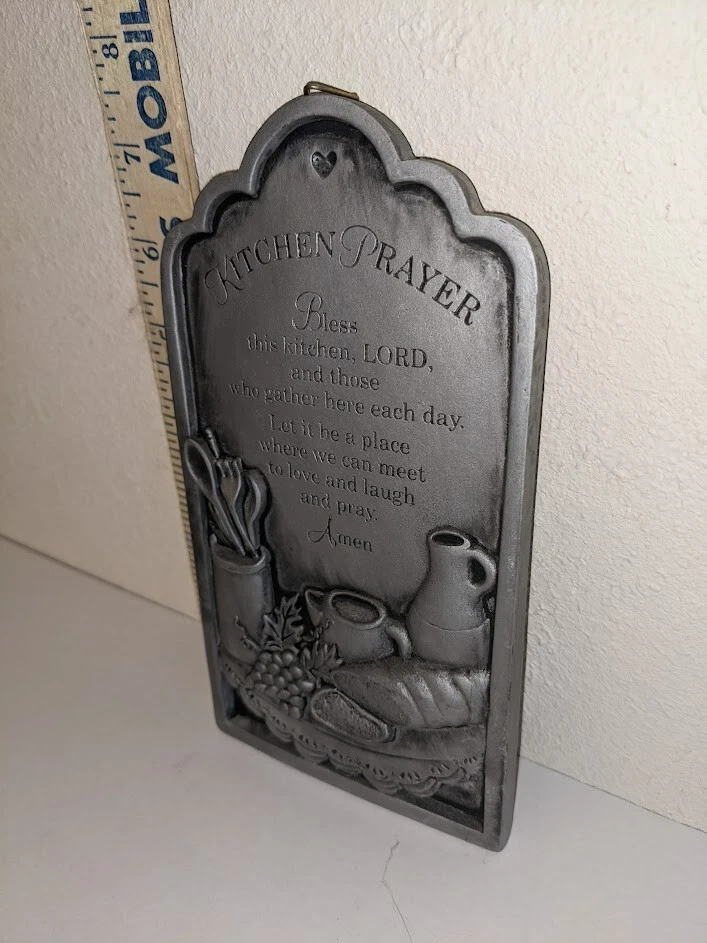 Placa de pared de oración de cocina bendice esta cocina con percha en muy buena condición Foto 3 de 3