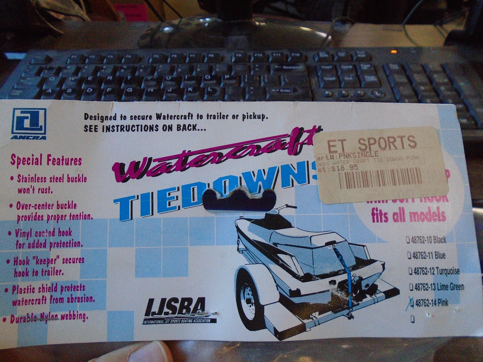 ANCRA Watercraft Universal Bow/Stern Tie-Downs Lime Green With Hooks