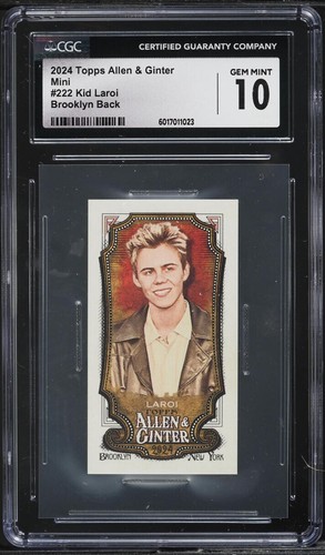 KID LAROI 2024 Topps Allen Ginter #222 Mini "Brooklyn Back" Hand Num. /25 CGC 10 - 第 1/2 張圖片