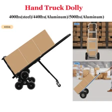 Aluminum/Steel Hand Truck Stair Climber Dolly Convertible Cart W/Wheel