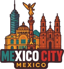 Mexico City Sticker Decal Vinyl Die-Cut City Skyline Landmark Design