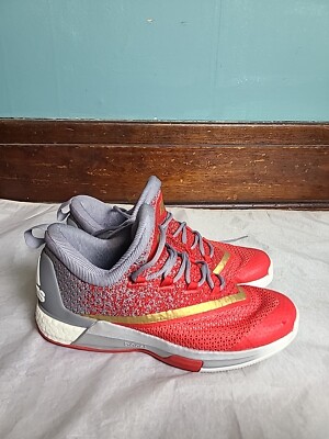 Adidas Crazylight Boost 2.5 Low Men's Size 8 Shoes Sneakers Red Gray AQ8468