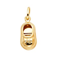 14K Yellow Gold Shoes Pendant for Necklace or Chain