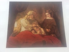 1958 Masterpiece Painting Colour Print Rembrandt Jacob Blessing Sons of Joseph