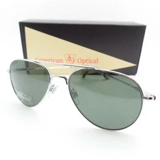 AO American Optical General Silver Green Sunglasses, Polarized or Frame Only