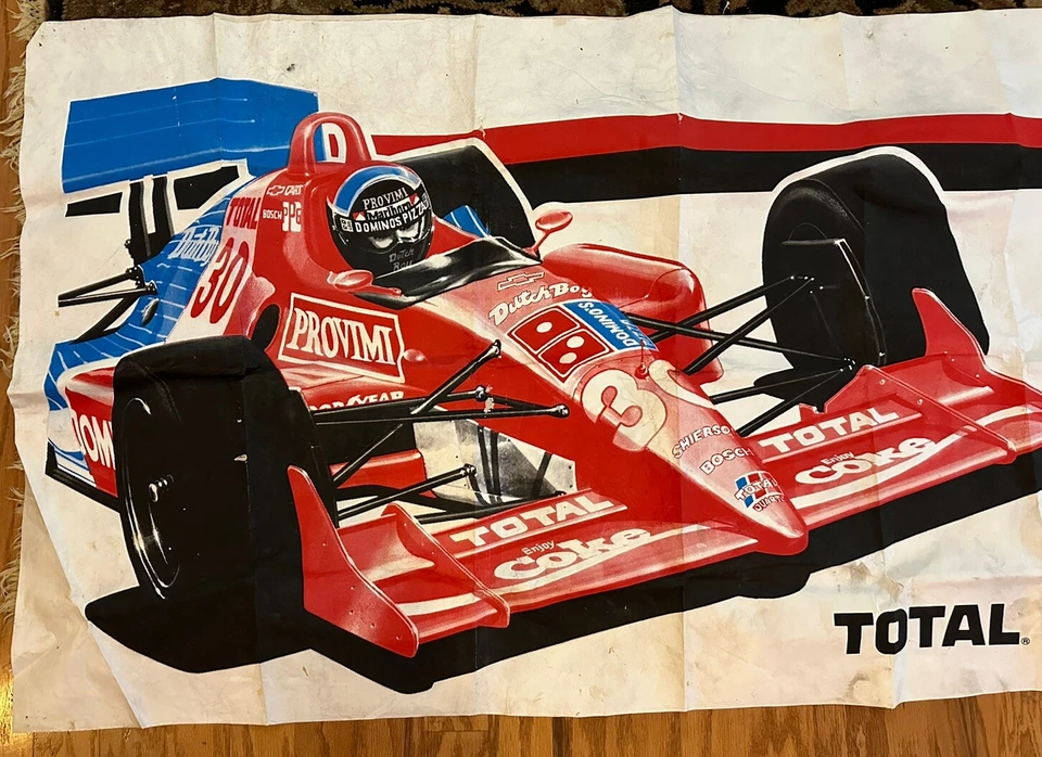 Arie Luyendyk INDY 500 winner  Banner  3.5' x 7.5'  Total Road Runner Dominos 90 - Image 3 of 4