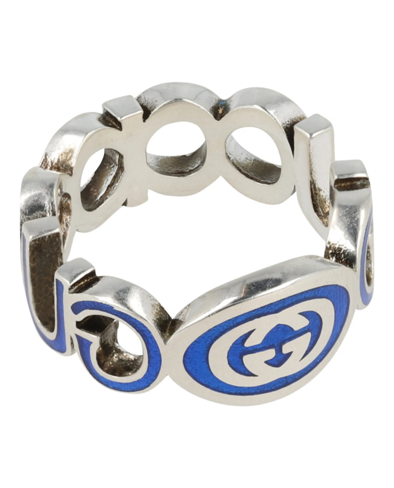 Bague homme Gucci en argent sterling imbriquée G