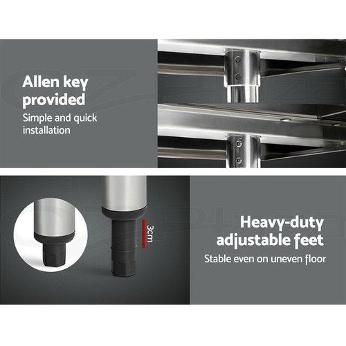 Cefito Stainless Steel Kitchen Benches Work Bench Food Prep Table 1524x610mm 430 - Picture 7 of 10