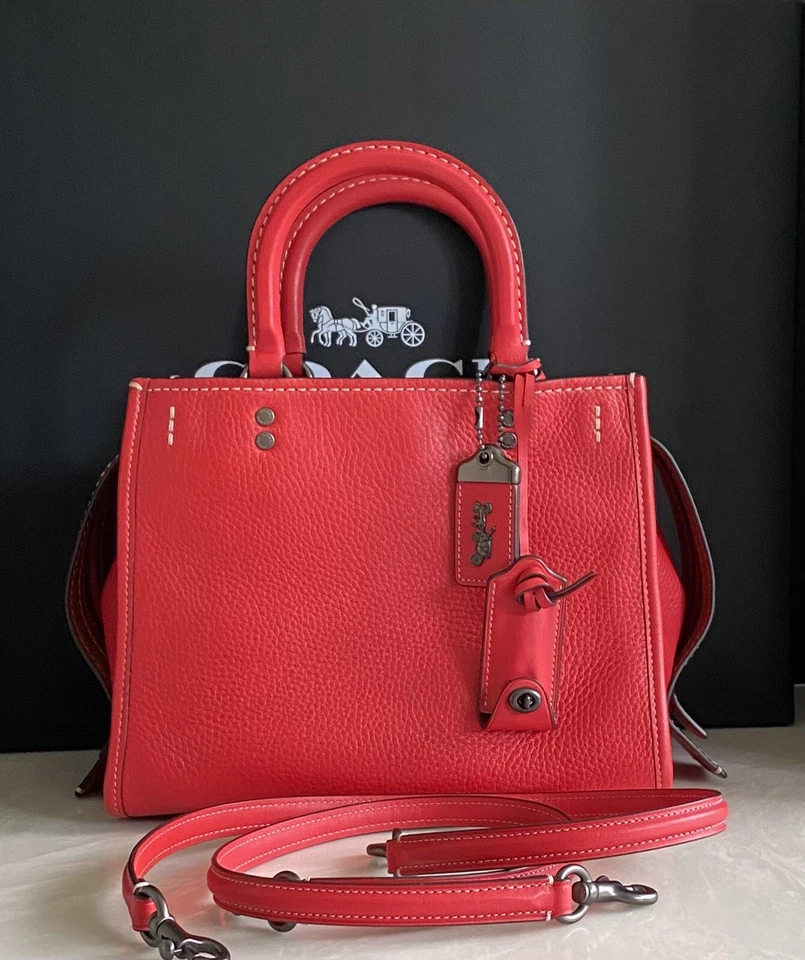 COACH 1941 RUBY RED ROGUE 25 SATCHEL BAG 54536 EUC