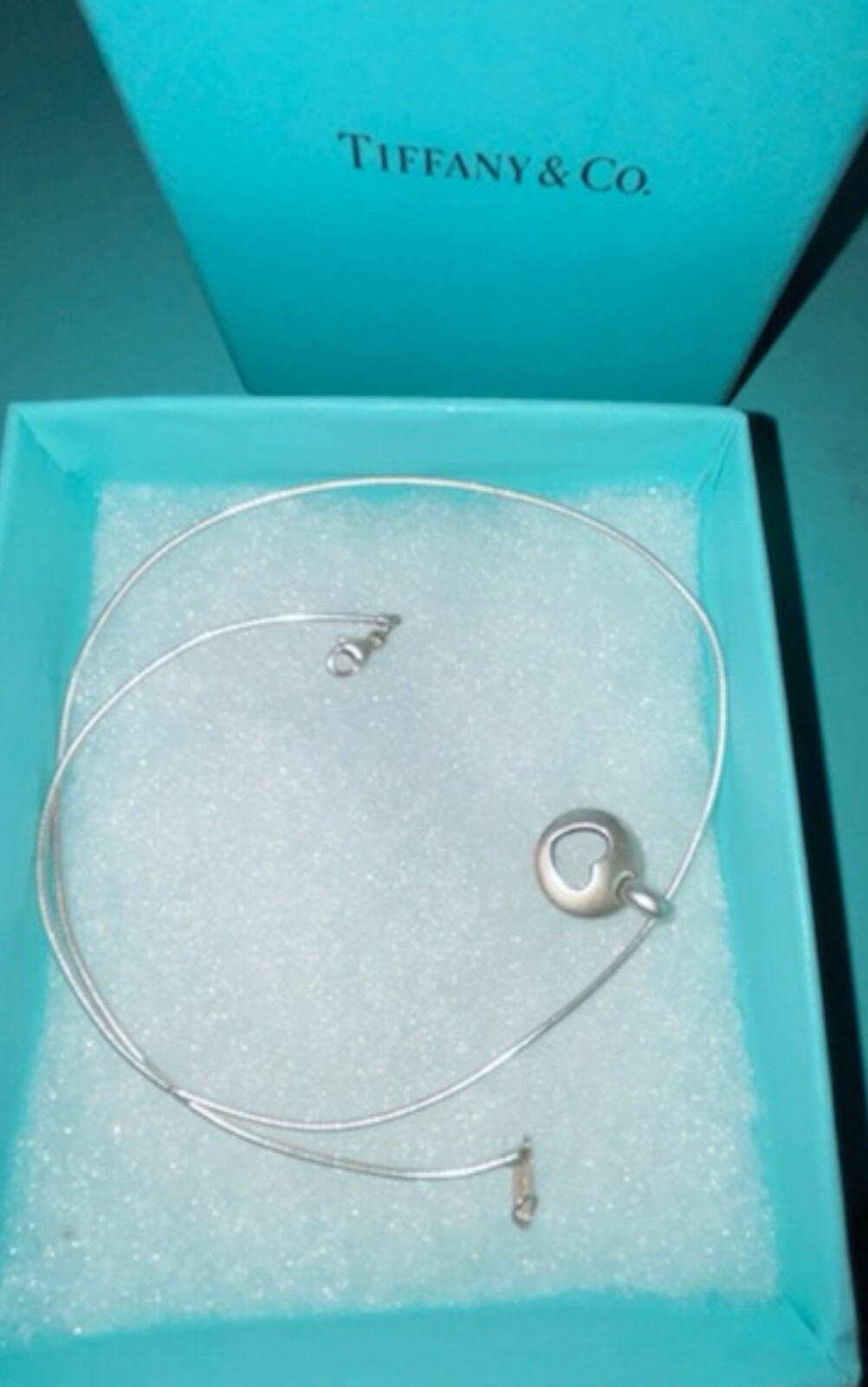 Tiffany & Co Elsa Peretti Open Heart Pendant Necklace in Sterling Silver