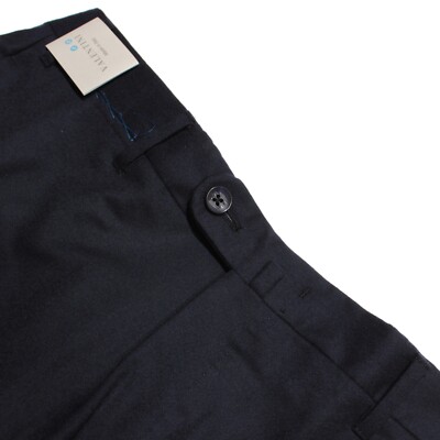 Valentini NWT Dress Pants Size 34 US In Solid Blue 100% Wool