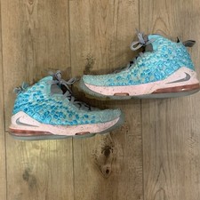 Nike LeBron James XVII 17 GS Sz 7Y/ 8.5 Wmns South Beach Light Aqua Bq5594-444