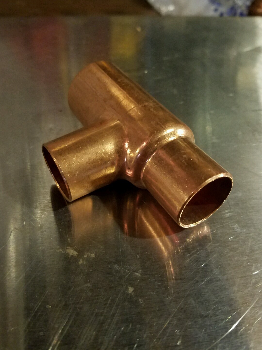 U611 1x3/4x3/4 Reducing Tee, 1 x 3/4 x 3/4 In, Copper