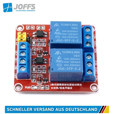 Podazz 2-Kanal Relaismodul DC 12V - Mit Optokoppler Für Arduino Und Mikrocontroller