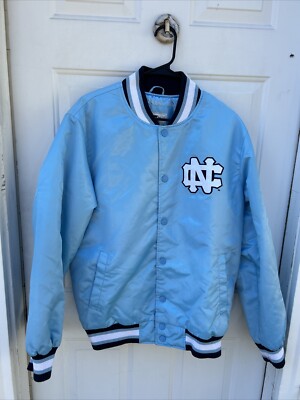 ノースカロライナ サテンジャケット NCAA 水色 マイケルジョーダン XL Vintage NCAA North Carolina Tar Heels Satin Starter Jacket Size