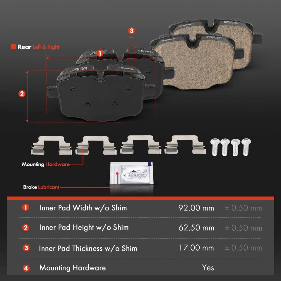 8x Pastillas de freno delanteras y traseras de cerámica para BMW 550i 550i xDrive 2011-2016 650i xDrive Foto 2 de 4