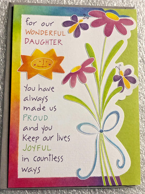 GRADUATION CARD RECYCLED PAPER GREETINGS ''FOR OUR WONDERFUL DAUGHTER YOU HAVE..''