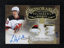 2023-24 Upper Deck The Cup Honorable Numbers 38/43 Luke Hughes #HR-LH Auto 1d59