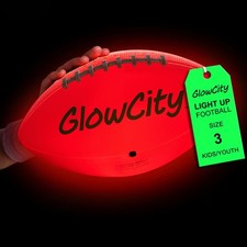 Glow in The Dark Football - Size 3 Light Up for Ages 8-12 - Cool Sports Gift ...