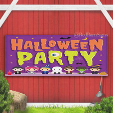 Cute Halloween Party Indoor Outdoor Banner Sign with grommets