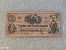 Confederate States of America $100 Bill  – Vintage Facsimile Reproduction Note