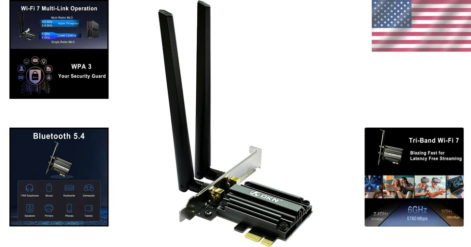 New WiFi 7 802.11BE Card with Bluetooth 5.4 Technology - Image 2 of 4