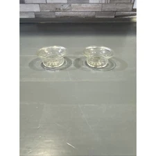 Set of 2 Pressed Glass Matching Open Salt Dip Cellars