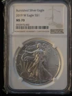 2019-W Burnished Silver Eagle NGC MS70  Brown Label
