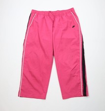 Vintage Y2K Nike Womens XL Distressed Travis Scott Mini Swoosh Capris Pants Pink