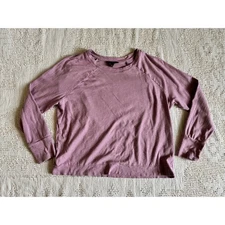 Banana Republic Slub Crew Neck Top Raglan Sleeve Pink Purple Pre-owned