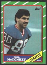 Phil McConkey #143b 1986 Topps New York GiantsRC Rookie