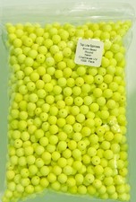 Pkg of 1000 each Neon Chartruese UV 8mm Plastic Round Beads